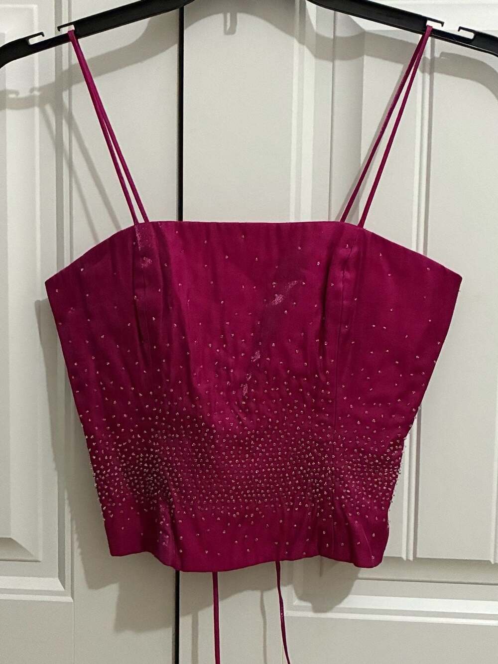 Legends Pink Beaded Satin Corset Top Size 12
